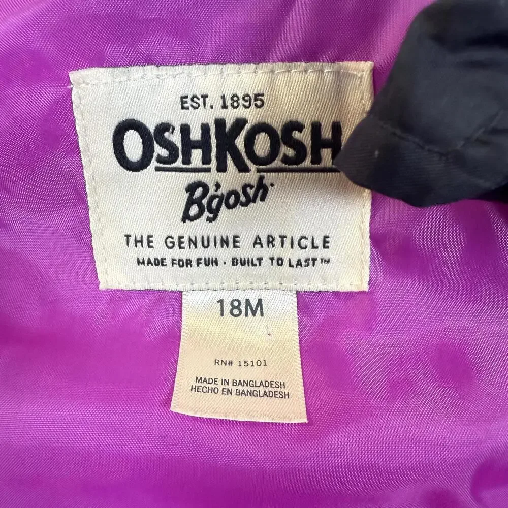 Vintage Baby Kids OshKosh B'Gosh 18‎ Mo. Puffer Vest Blue / Purple